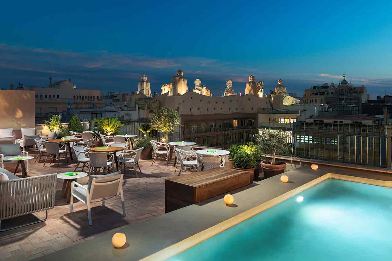 Hotel med tagterrasse i Barcelona 